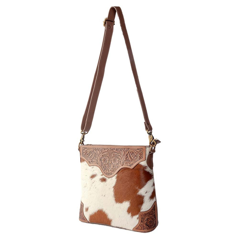 Glorious Rangelands Crossbody Bag In Brown And White