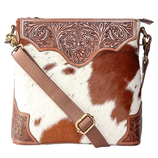 Glorious Rangelands Crossbody Bag In Brown And White