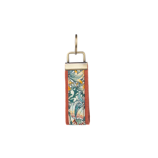 Penny's Posies Key Fob 4" In Brown And Blue - Myra USA