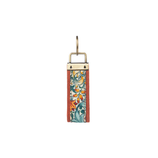 Penny's Posies Key Fob 4" In Brown And Blue - Myra USA