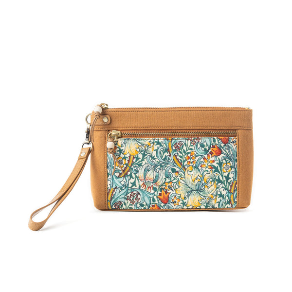 Secret Garden Clutch Bag In Camel