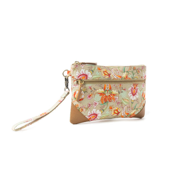 Serentity's Blooms Clutch Bag In Brown