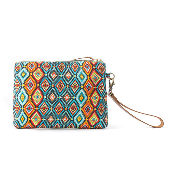 Peace & Serenity Blossoms Clutch Bag in Blue