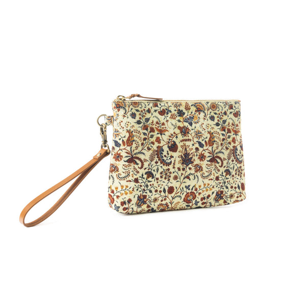 Peace & Serenity Blossoms Clutch Bag In Off White