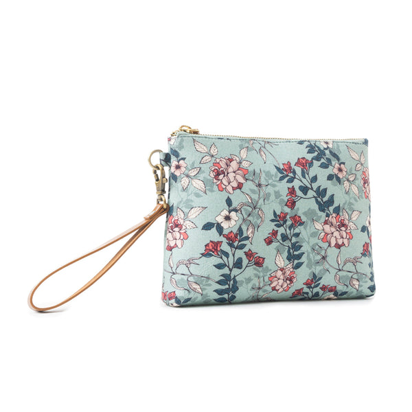 Peace & Serenity Blossoms Clutch Bag In Light Blue