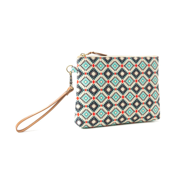 Peace & Serenity Blossoms Clutch Bag In Ivory and Black - Myra USA
