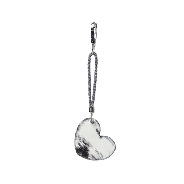 Pearls Hold My Heart Bag Charm In Black