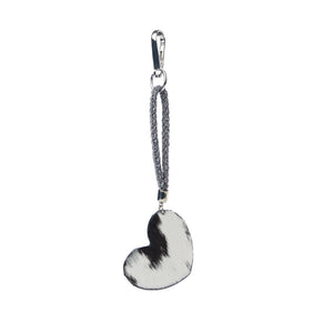 Pearls Hold My Heart Bag Charm In Black - Myra USA