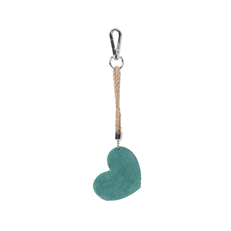 Pearls Hold My Heart Bag Charm In Green