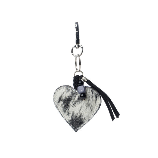 Grateful Heart Bag Charm In Black and White