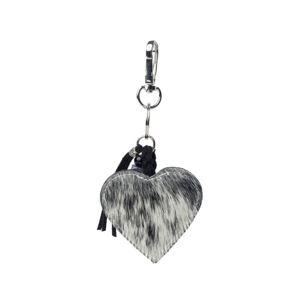 Grateful Heart Bag Charm In Black and White