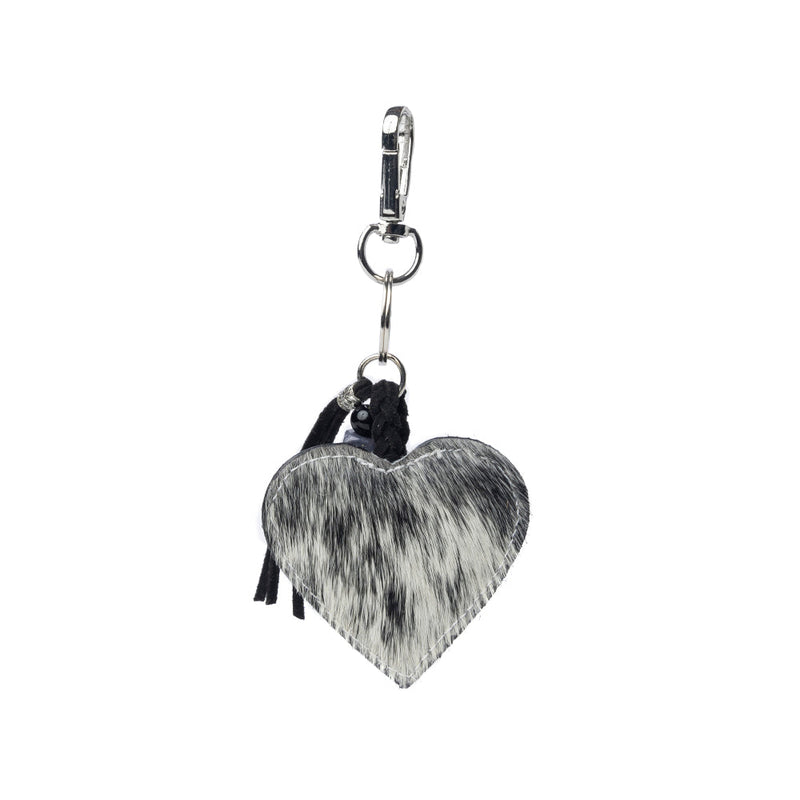 Grateful Heart Bag Charm In Brown and White