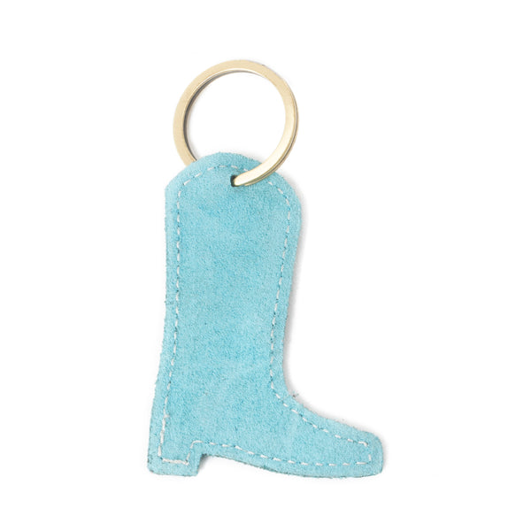 Western Whimsy Leather Key Fob in Bootcut Turquoise - Myra USA