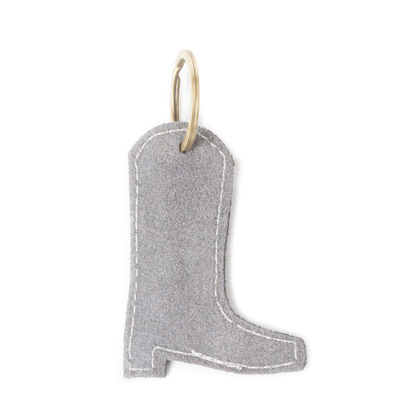 Western Whimsy Leather Key Fob in Bootcut Grey - Myra USA