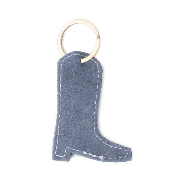 Western Whimsy Leather Key Fob in Bootcut Blue - Myra USA