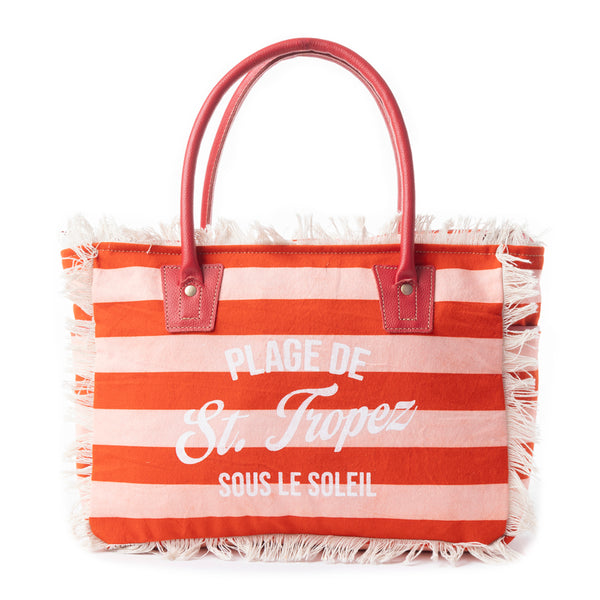 Saint Tropez Tote Bag In Red - Myra USA