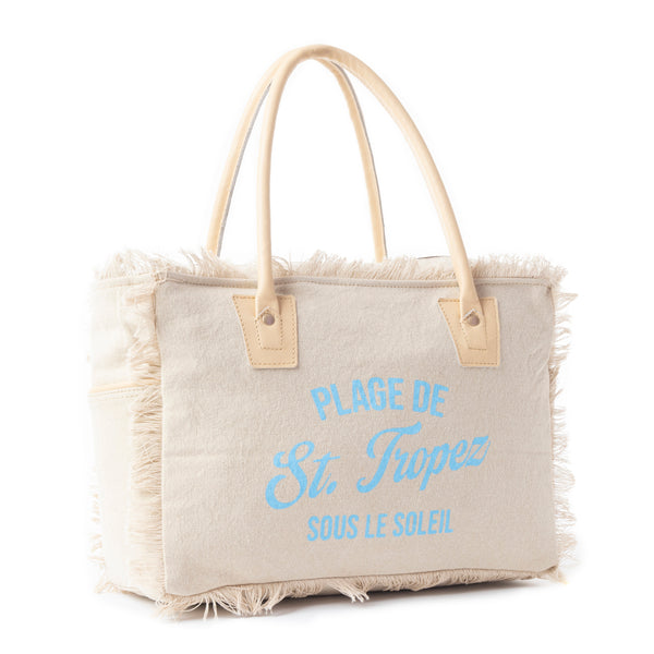Saint Tropez Tote Bag In Sand - Myra USA