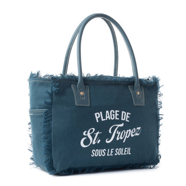 Saint Tropez Tote Bag In Green - Myra USA
