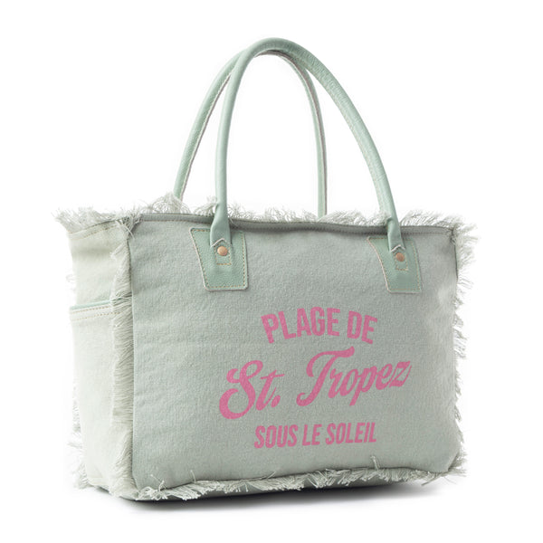 Saint Tropez Tote Bag In Light Green - Myra USA
