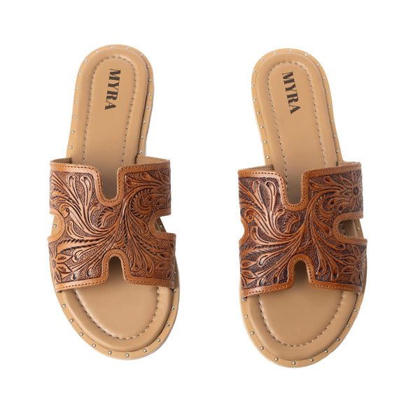 Carmina Anne Sandals In Dark Brown - Myra USA
