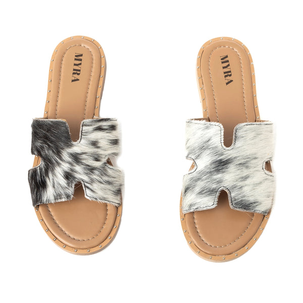 Daleena Anne Sandals In Black and White - Myra USA