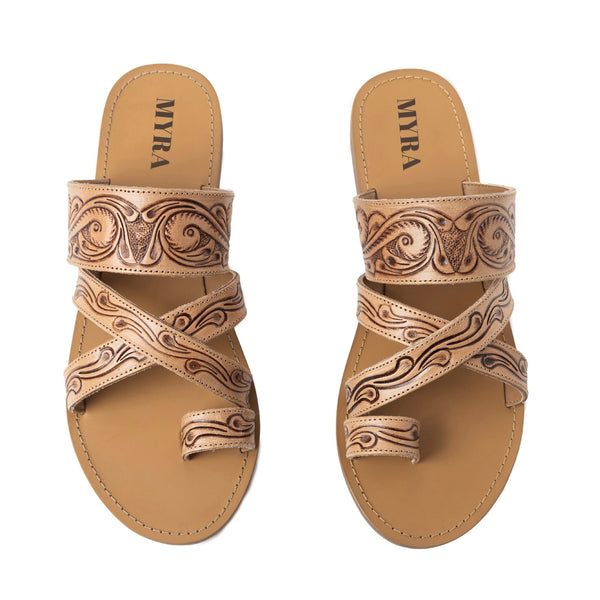 Delia Ridge Sandals In Brown - Myra USA
