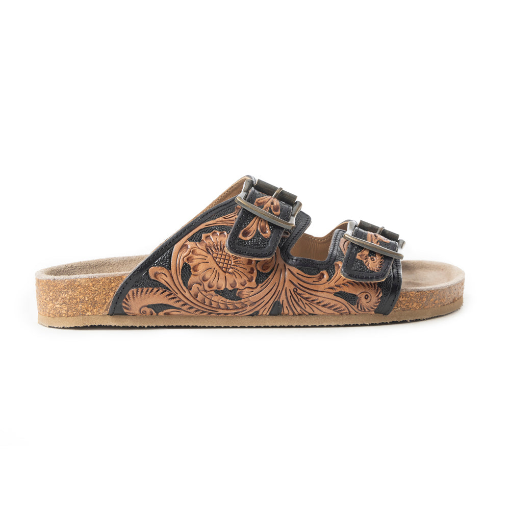 Falling Feather Sandals In Brown and Black - Myra USA
