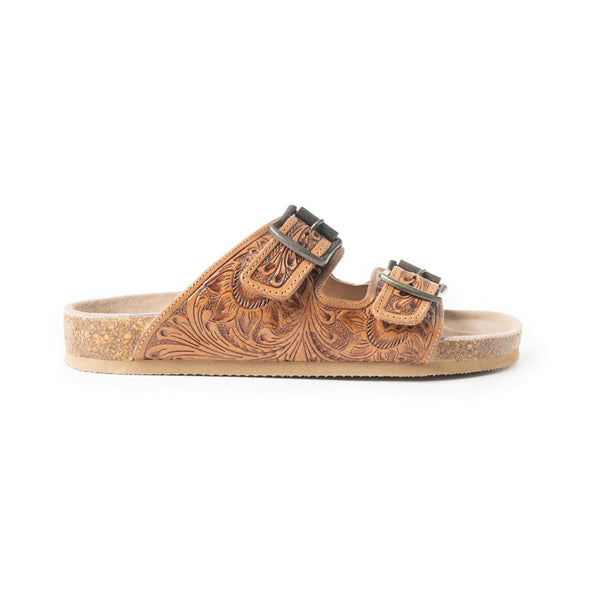 Falling Feather Sandals In Brown - Myra USA