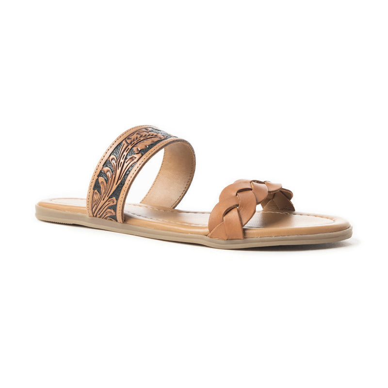 Diamond Ridge Sandals In Black and Brown