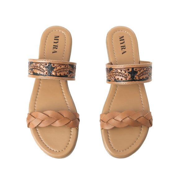 Diamond Ridge Sandals In Black and Brown - Myra USA