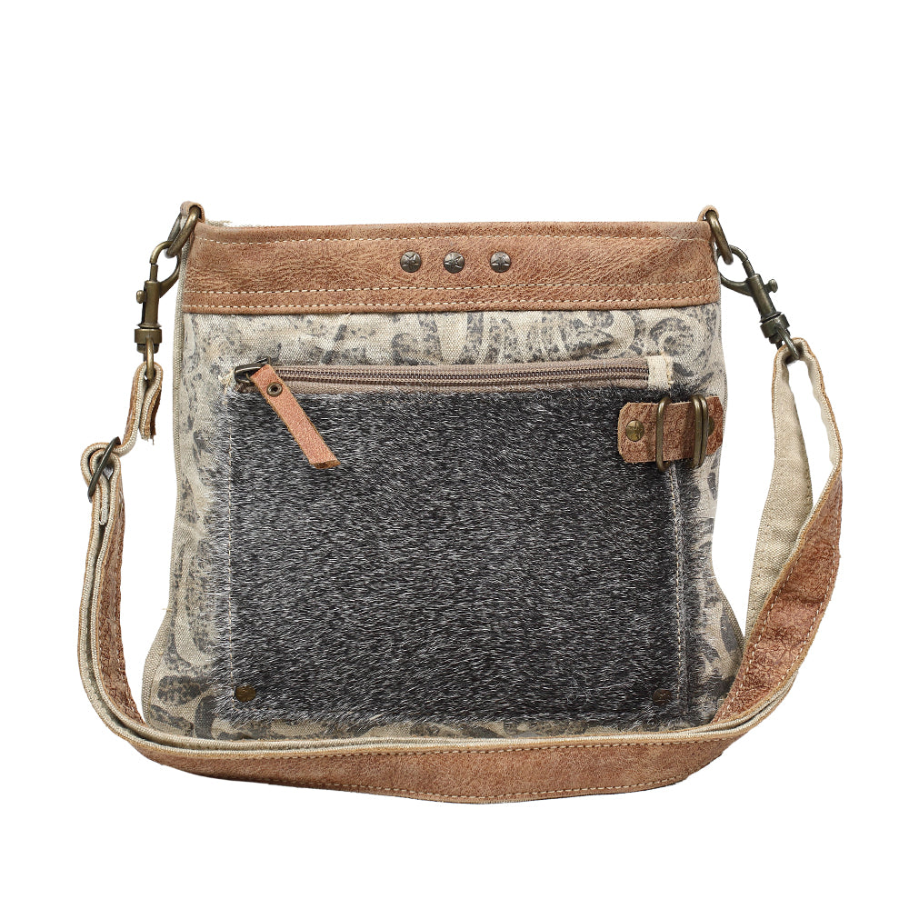 HIDE & FLORAL PRINT SMALL & CROSS BODY BAG - Myra USA