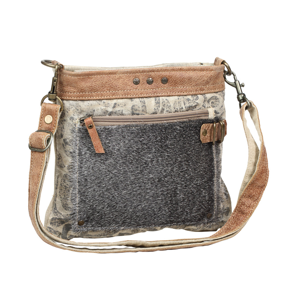 HIDE & FLORAL PRINT SMALL & CROSS BODY BAG - Myra USA