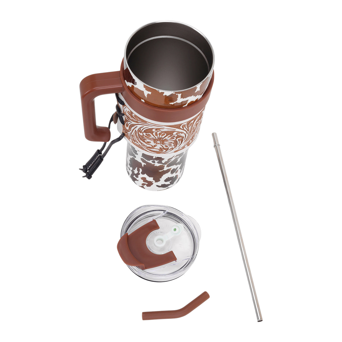 Wide Wyoming Tumbler In Brown and White - Myra USA