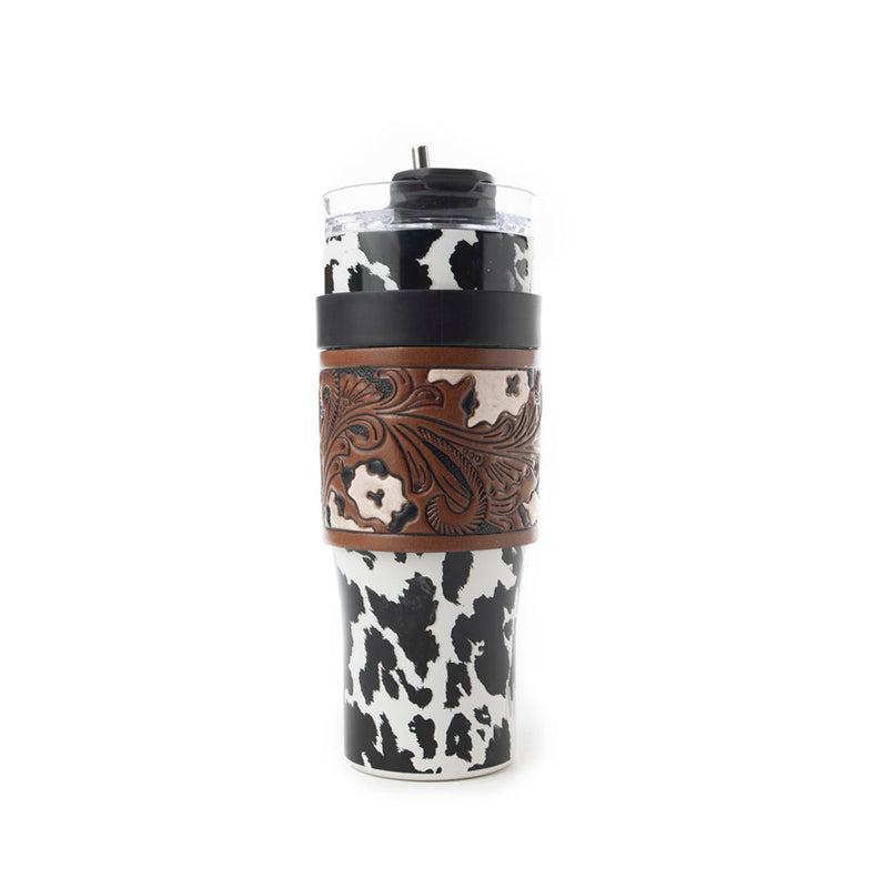 Wide Wyoming Tumbler In Brown and White