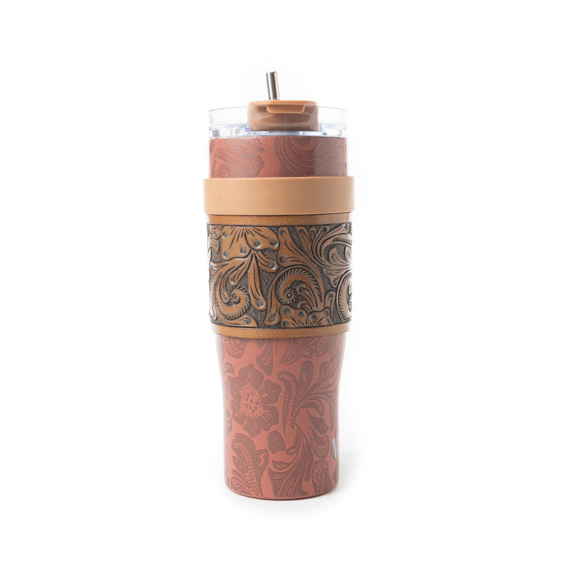 Wide Wyoming Tumbler In Brown and White