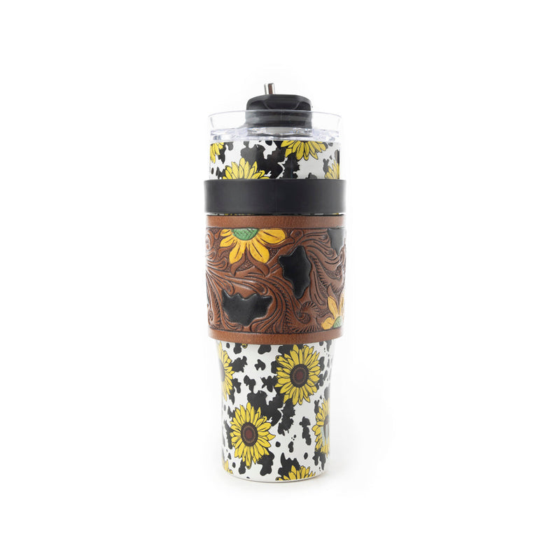 Wide Wyoming Tumbler In Brown and White