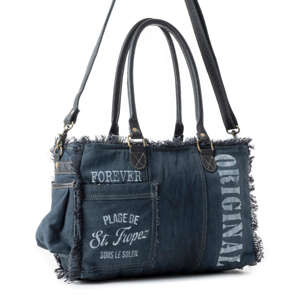 Coastal Steel Upcycled Tote in Blue - Myra USA