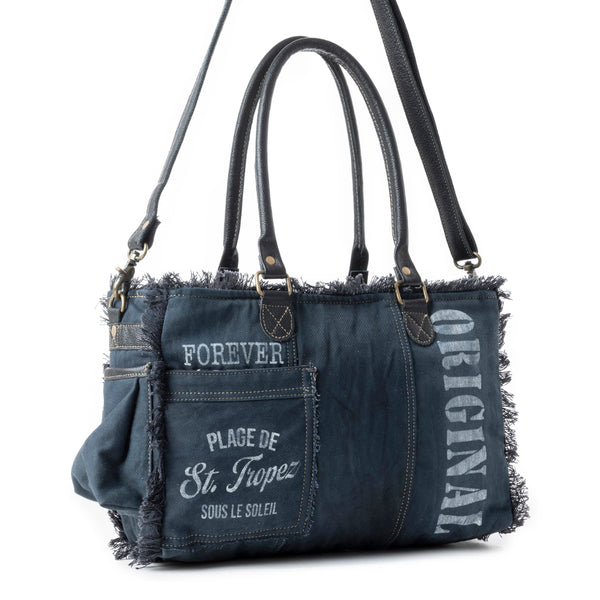Coastal Steel Upcycled Tote in Blue - Myra USA