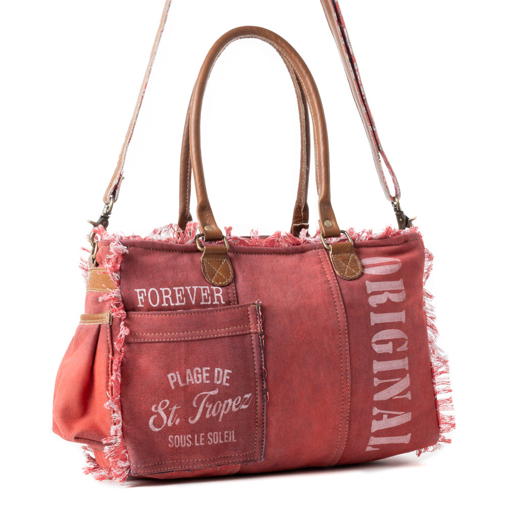 Coastal Steel Upcycled Tote in Red