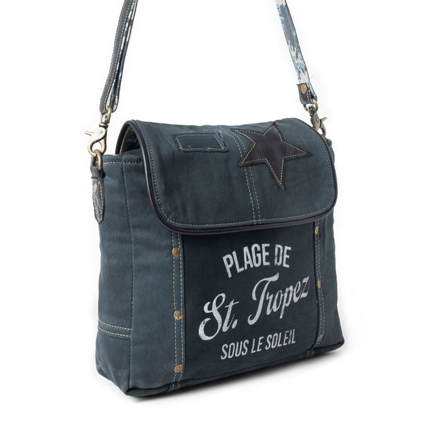 St. Tropez Explorer Shoulder Bag in Indigo - Myra USA