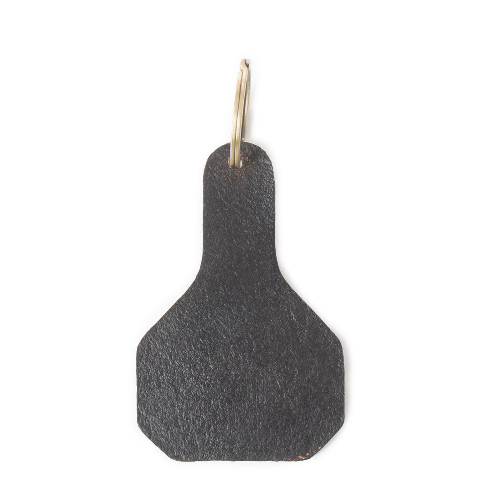Meadow Drop Tooled Leather Key Fob in Vintage Brown