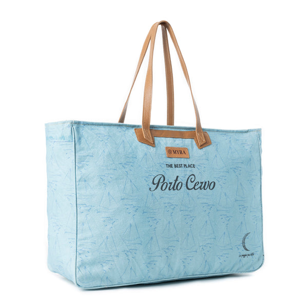 Porto Cervo Weekender Bag in Faded Denim - Myra USA