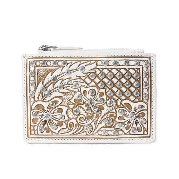 Sparkling Desert Moon Credit Card Holder In Chocolate White - Myra USA