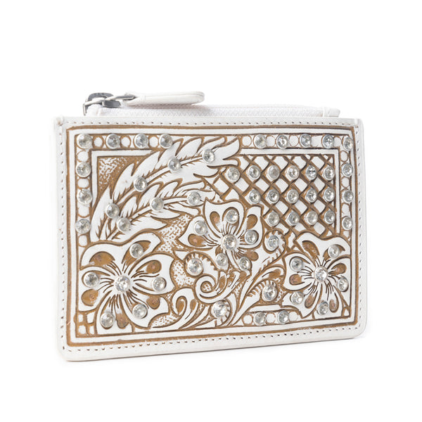 Sparkling Desert Moon Credit Card Holder In Chocolate White - Myra USA
