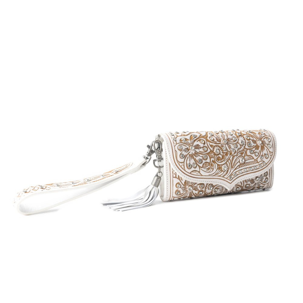 Sparkling Desert Moon Luxe Wallet In Chocolate White - Myra USA