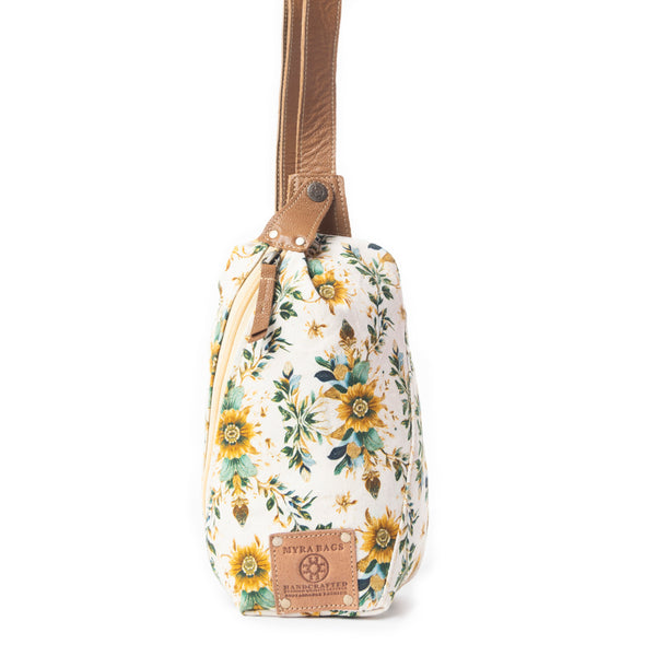 Oasis Blooms Fanny Pack Bag In Brown & White - Myra USA