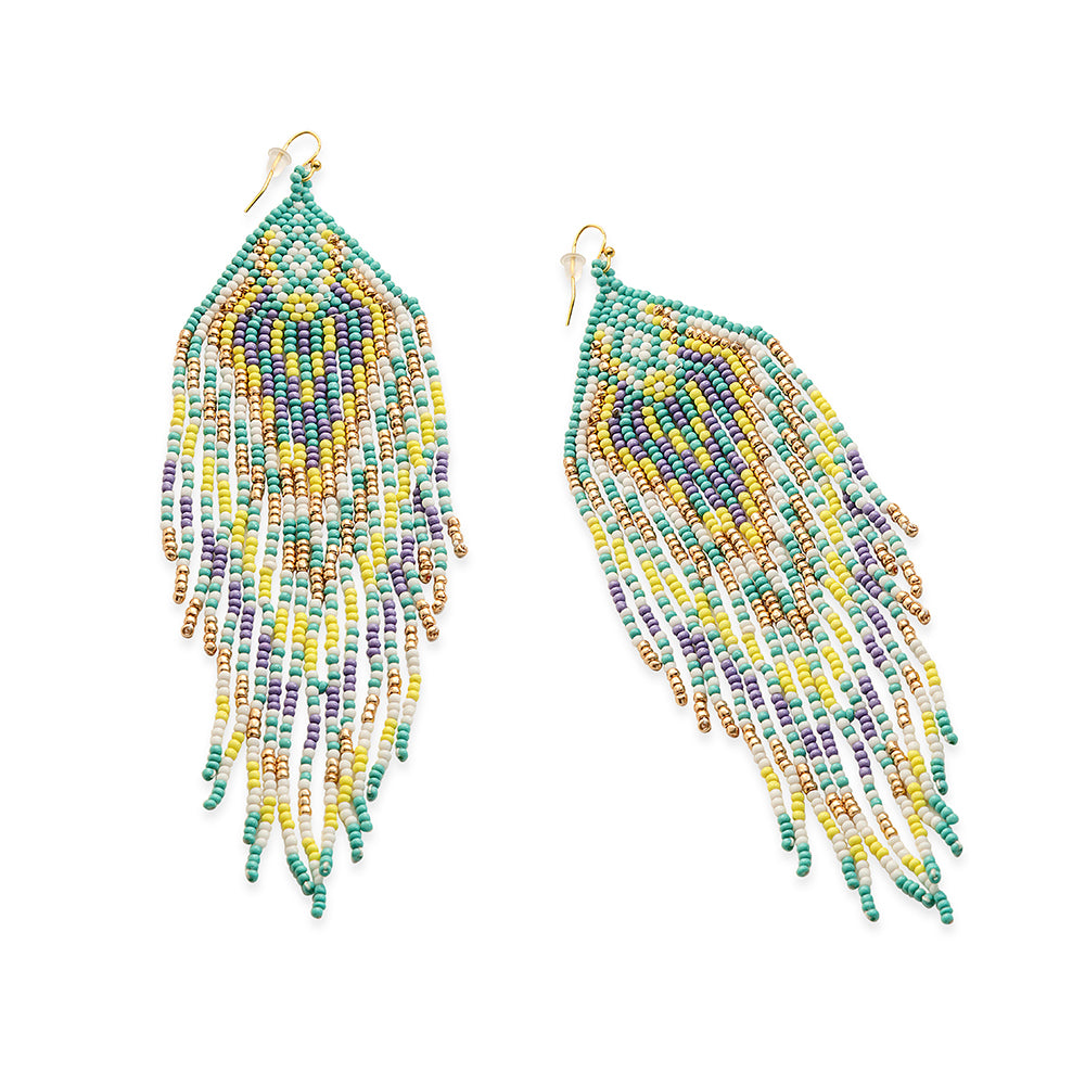 Lonanna Beaded Earrings In Green