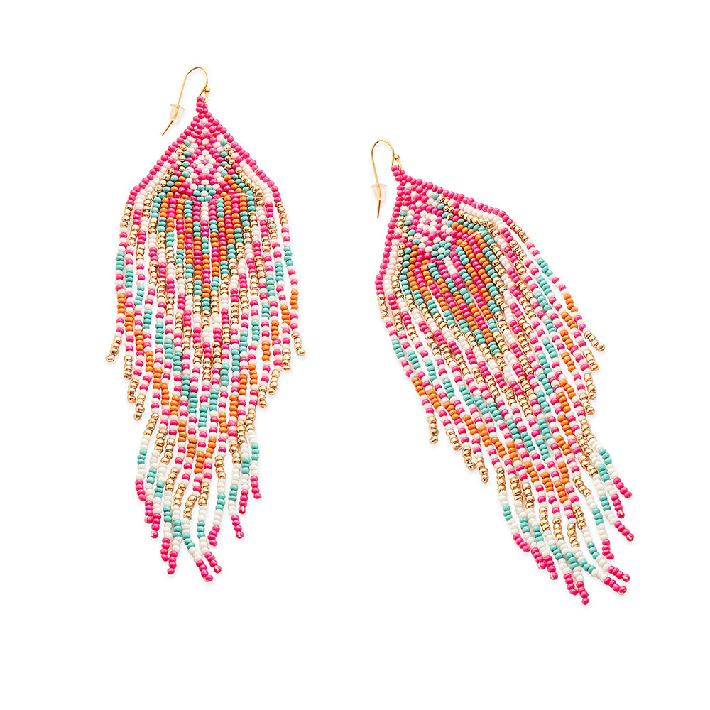 Lonanna Beaded Earrings In Pink