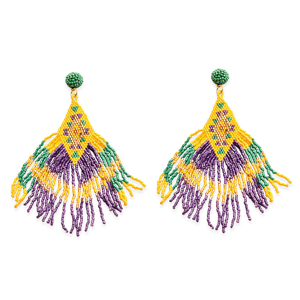 Desert Iris Dance Beaded Earrings