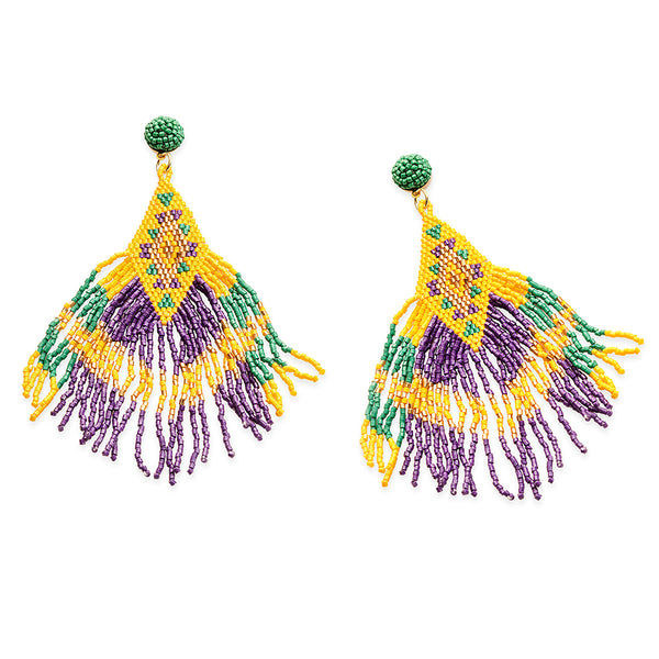 Desert Iris Dance Beaded Earrings - Myra USA